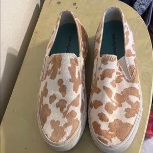 Beaver Cow Print Slip-On Sneakers